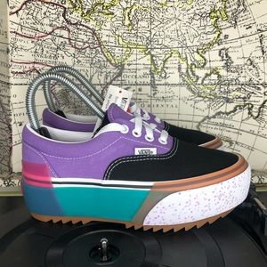 vans confetti era stacked platform shoes